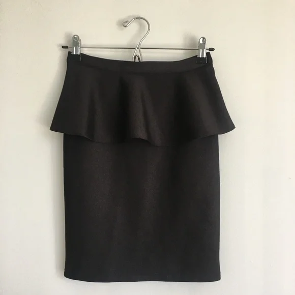 Black Peplum Skirt TOP SHOP